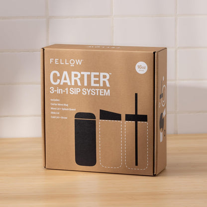 Fellow 16 oz Carter Bundle (3 in 1) Travel Mug with Slide-Lock Matte Black