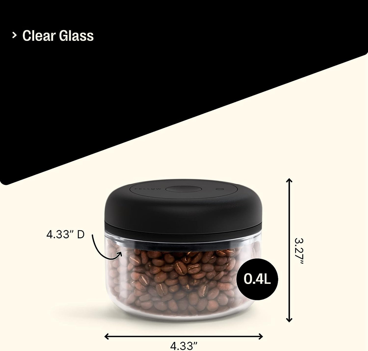 ellow Atmos Vacuum Coffee Canister & Food Storage Container Bundle  6.2 oz and 16 oz - Clear Glass