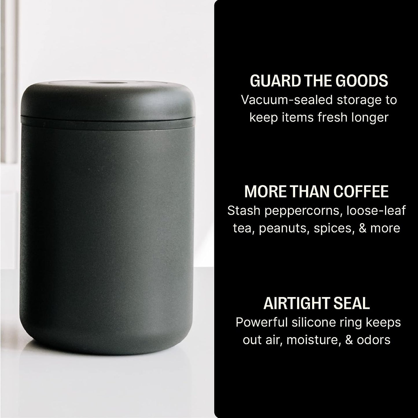 Fellow Atmos Vacuum Coffee Canister & Food Storage Container 16 oz - Matte Black