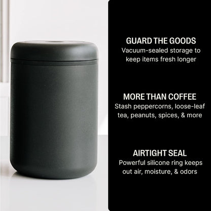 Fellow Atmos Vacuum Coffee Canister & Food Storage Container 16 oz - Matte Black