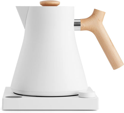 Fellow Corvo EKG Electric Tea Kettle-Electric White with Maple Handle-0.9 Liter