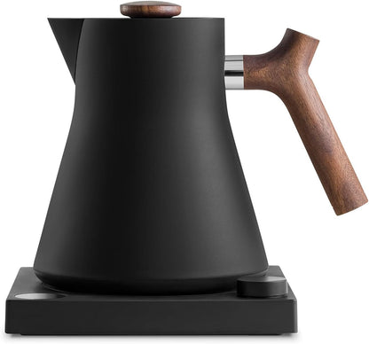 Fellow Corvo EKG Electric Tea Kettle -Timer-Matte Black with Walnut Handle-0.9 Liter