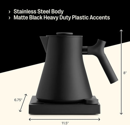 Fellow Corvo EKG Pro Electric Tea Kettle - Matte Black - 0.9 Liter