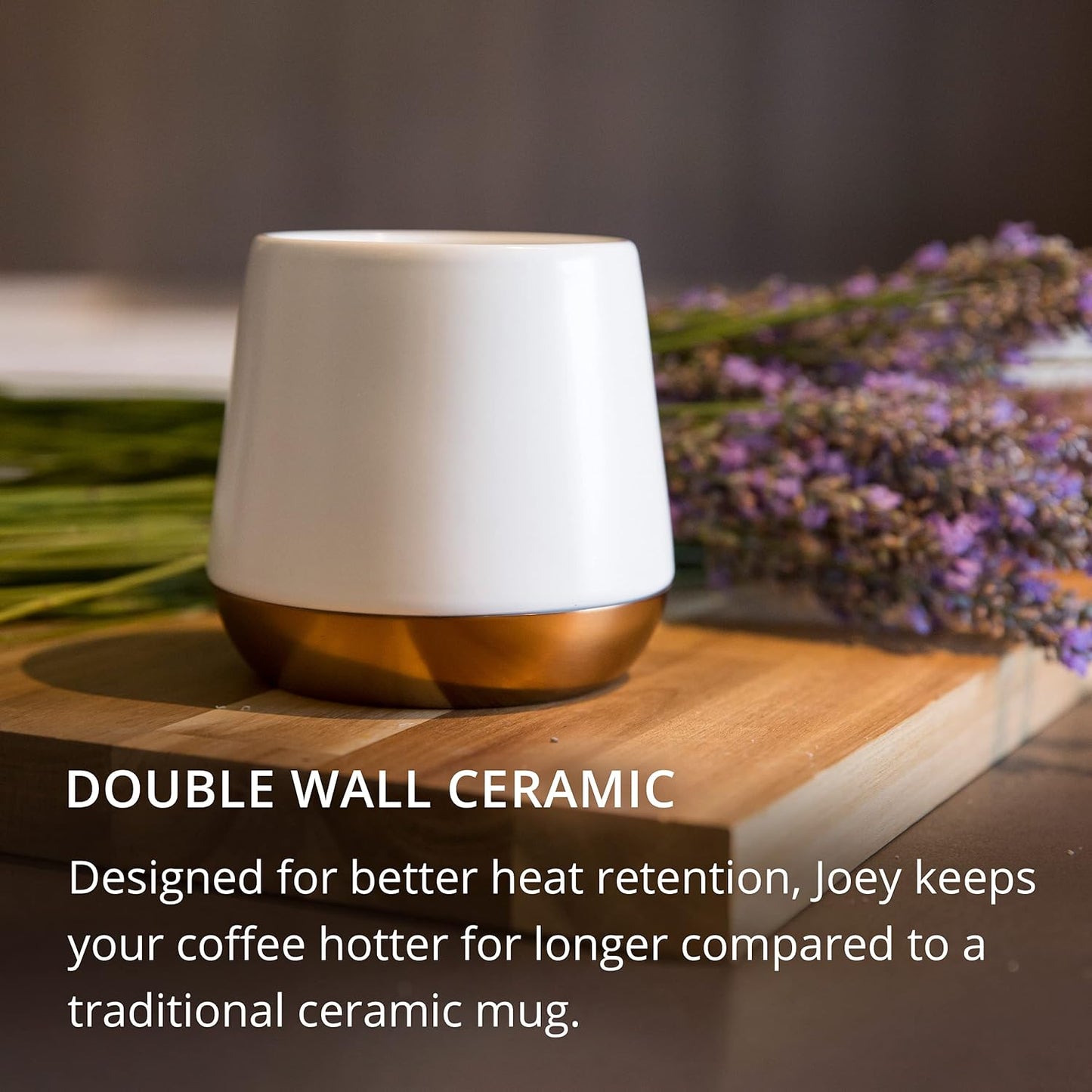 Fellow Joey Double Wall Ceramic Coffee Mug Matte Black, Single 8 oz Cup