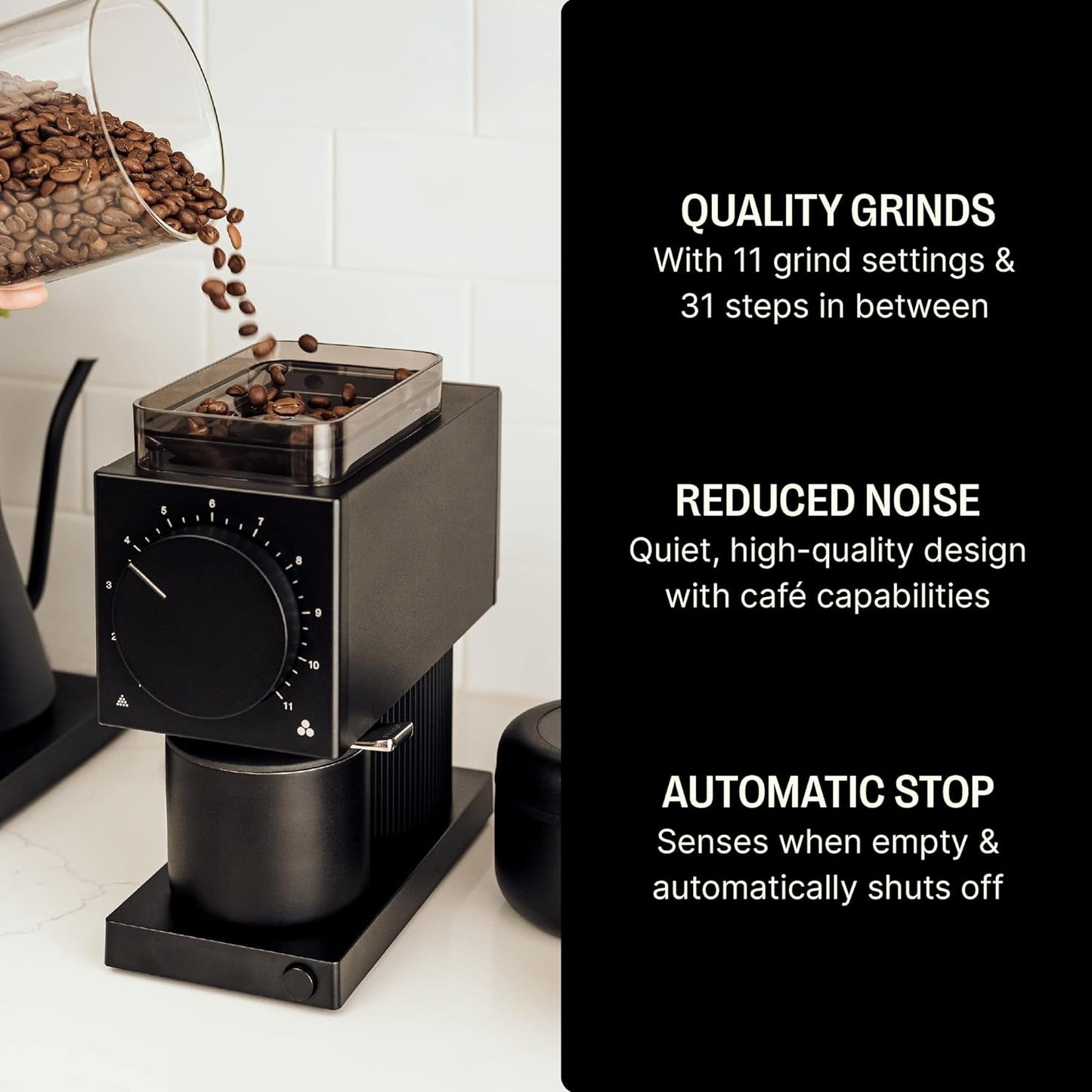 Fellow Ode Brew Grinder - Burr Coffee Grinder Electric Matte Black