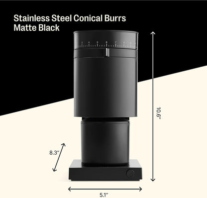 Fellow Opus Conical Burr Coffee Grinder - All Purpose Electric - Espresso Grinder with 41 Matte BlackSettings for Drip