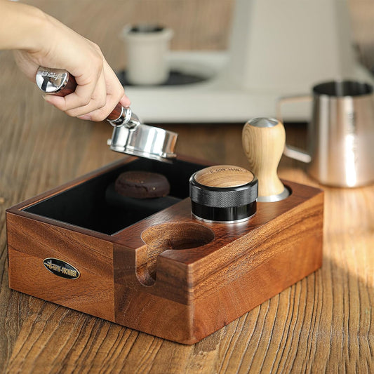 MHW-3BOMBER Espresso Coffee Organizer 4 in 1 Knock Box and Tamping Station   alnden for Storage  CH5424