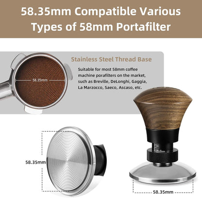 MHW-3BOMBER Espresso Tamper 58.35mm Coffee Tamper with Spring Loaded T5260T