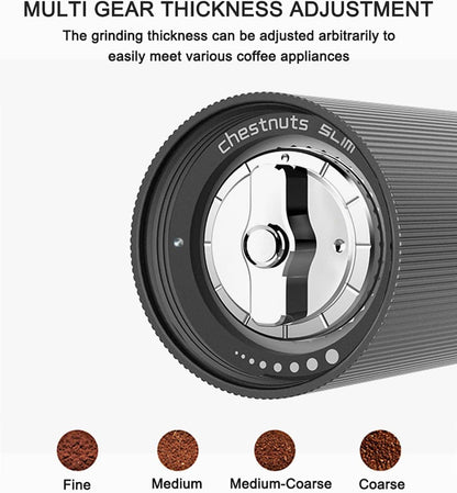 TIMEMORE Chestnut Slim Plus Manual Coffee Grinder Capacity 20g with CNC Stainless Steel