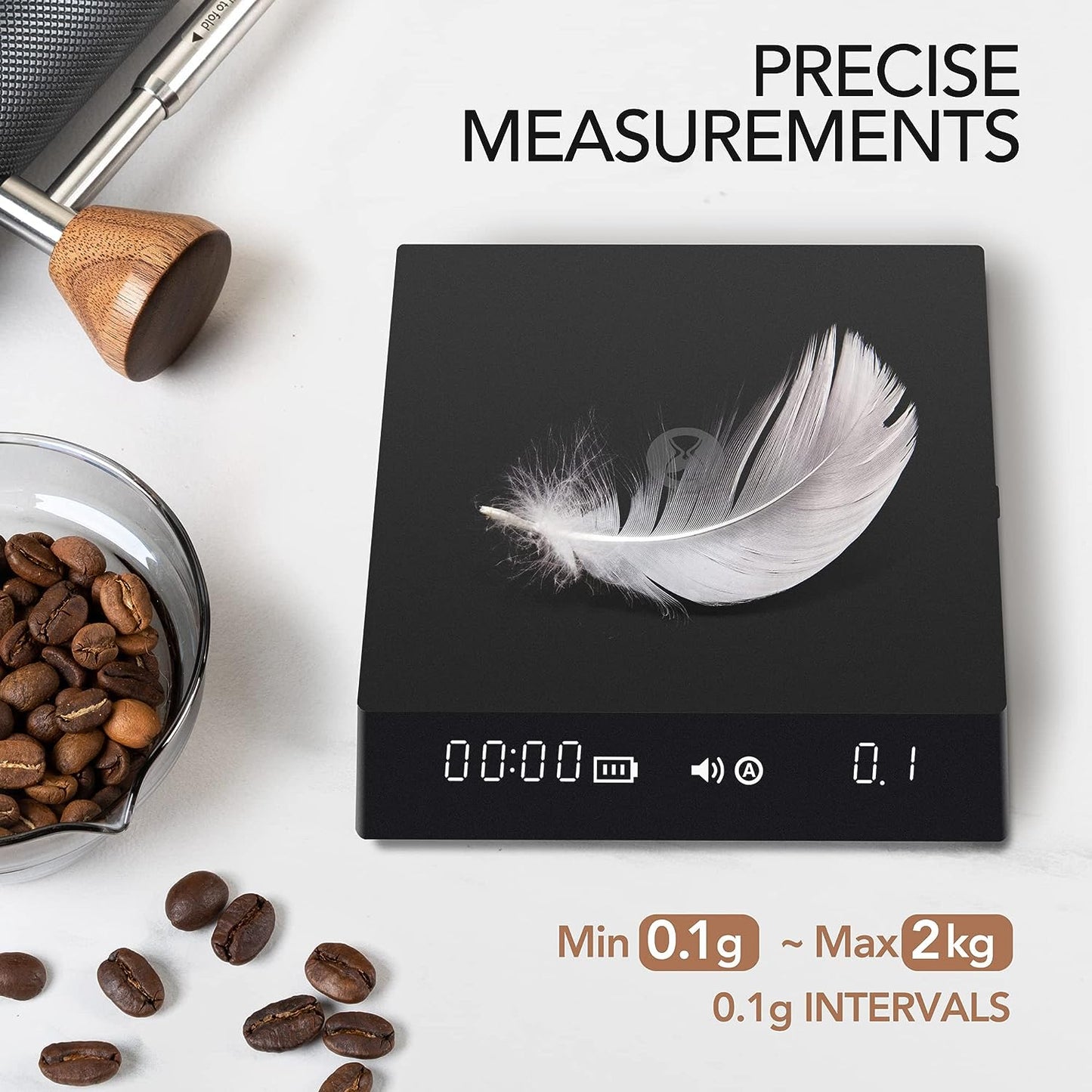 TIMEMORE Coffee Scale with Timer, Espresso Scale with Flow Measurements Black Mirror Nano