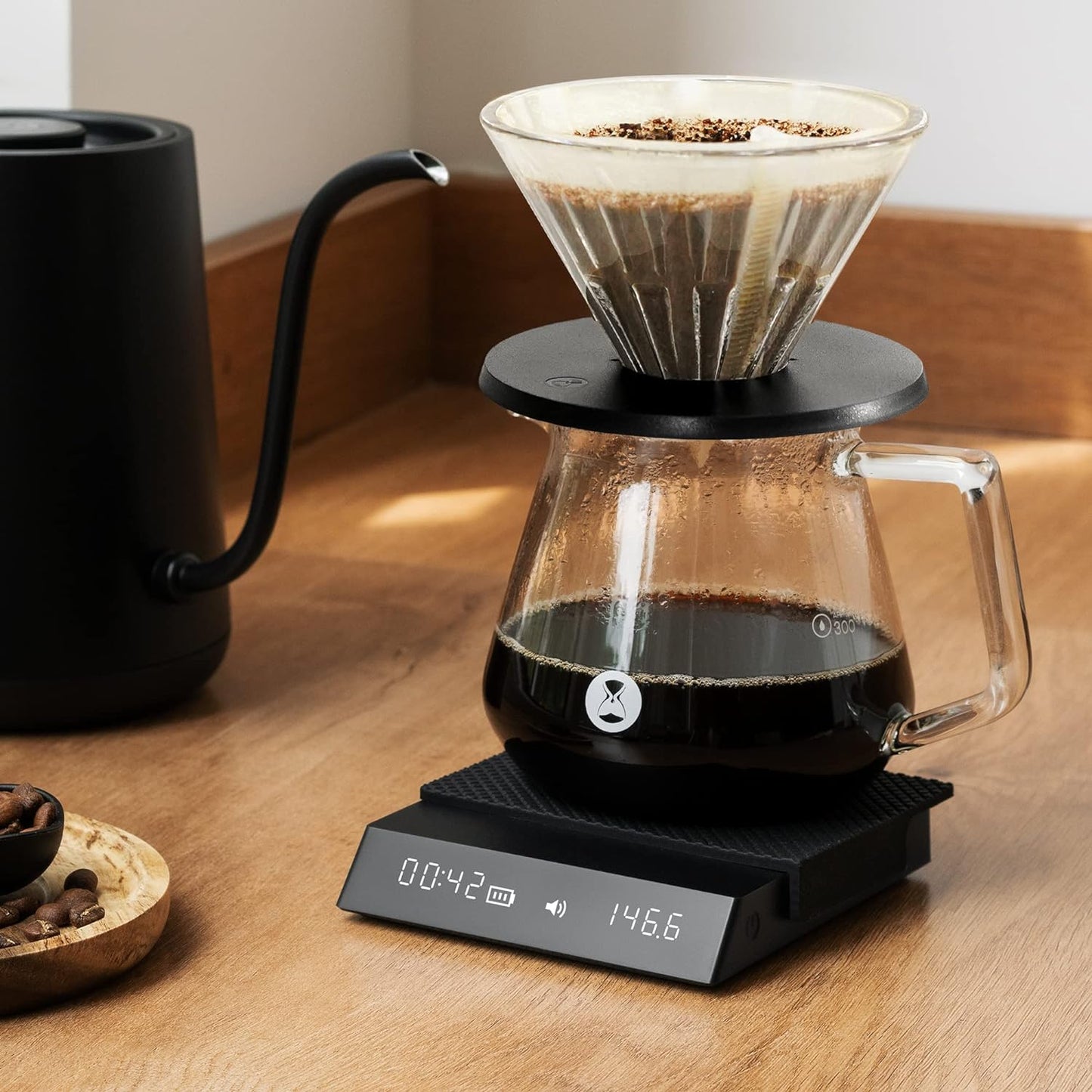 TIMEMORE Coffee Scale with Timer, Espresso Scale with Flow Measurements Black Mirror Nano