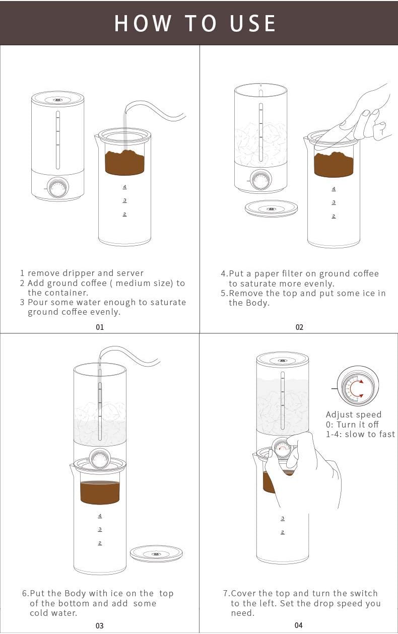 TIMEMORE Cold Brew Coffee Maker, Ice Coffee Dripper, 400ml