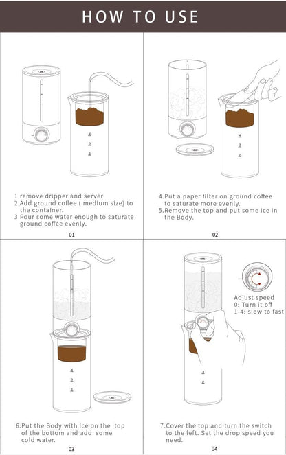 TIMEMORE Cold Brew Coffee Maker, Ice Coffee Dripper, 400ml