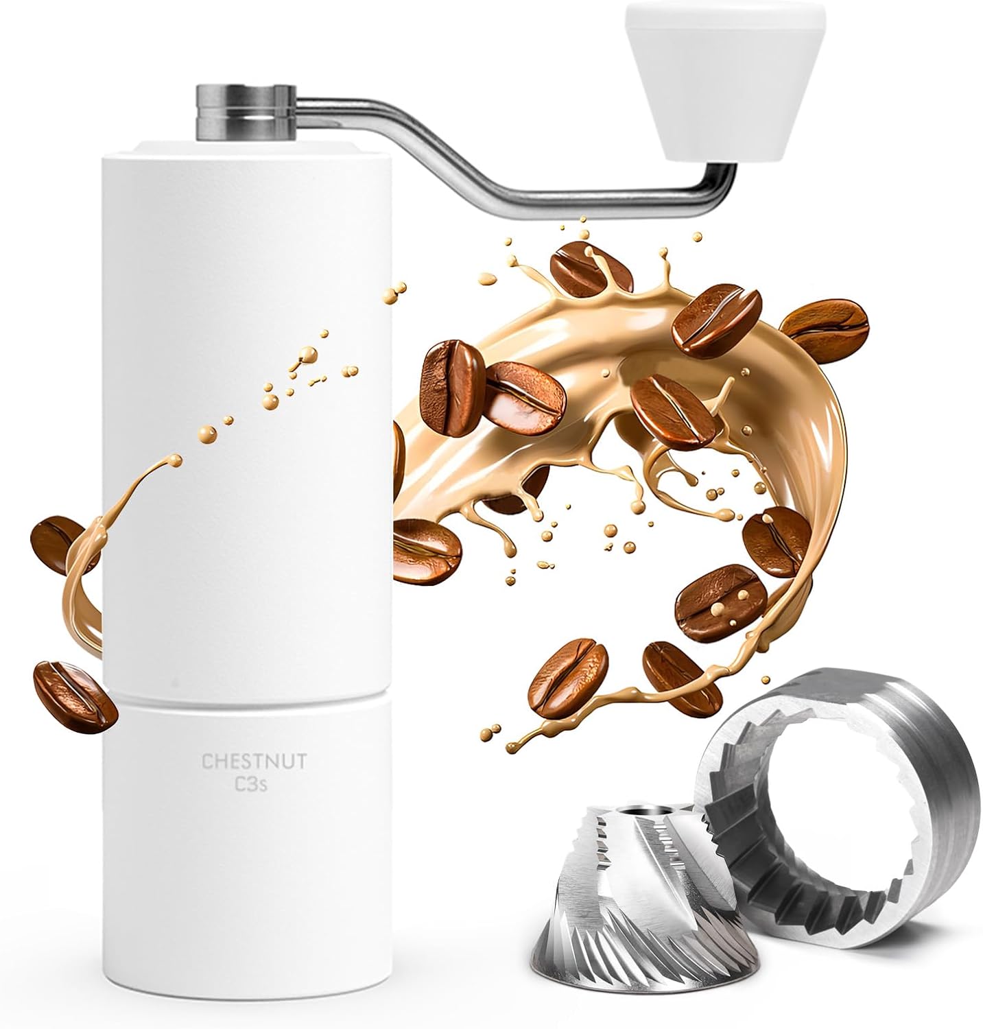 TIMEMORE Manual Coffee Grinder CNC Stainless Steel C3S White