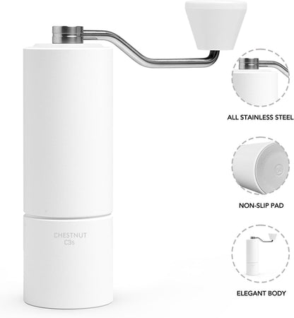 TIMEMORE Manual Coffee Grinder CNC Stainless Steel C3S White